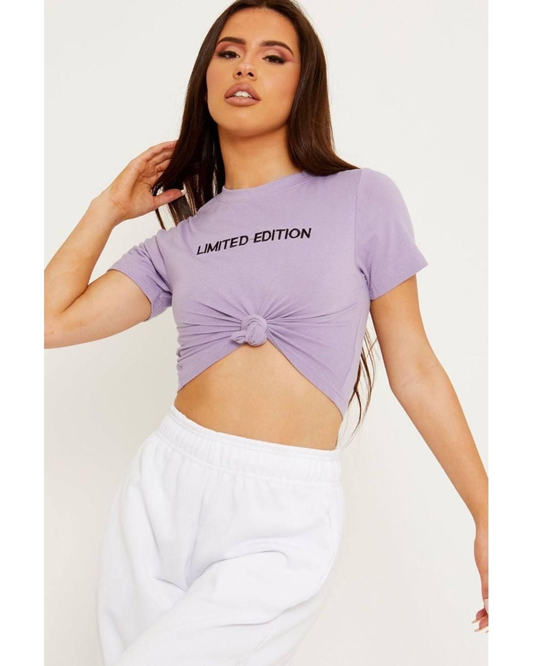 Stylewise Purple Embroidered Knot Front