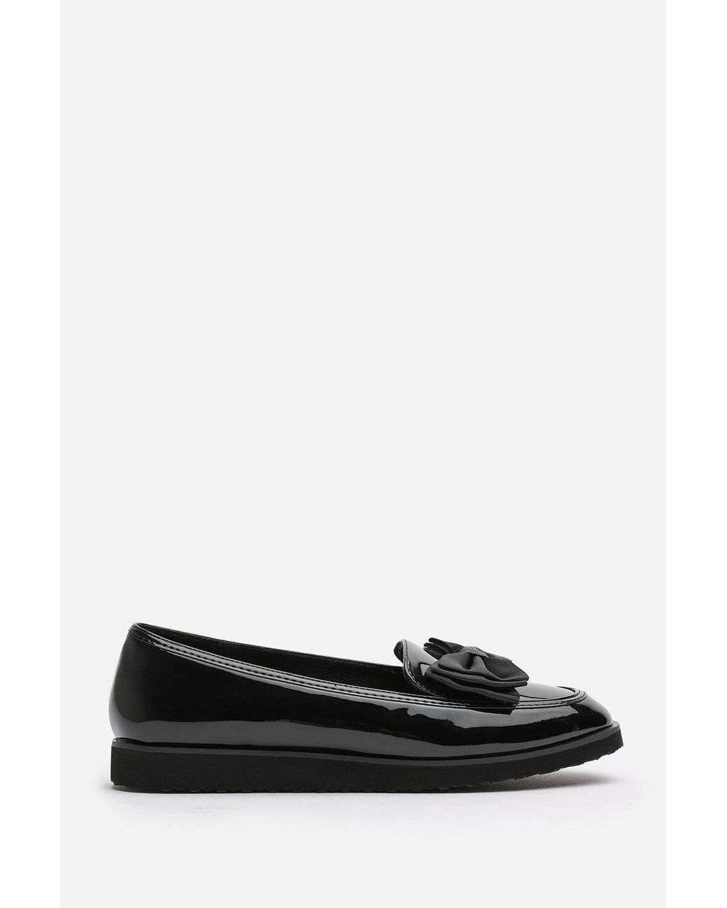 Where's That From Black 'Cireya' Bow Detail Slip On Loafers