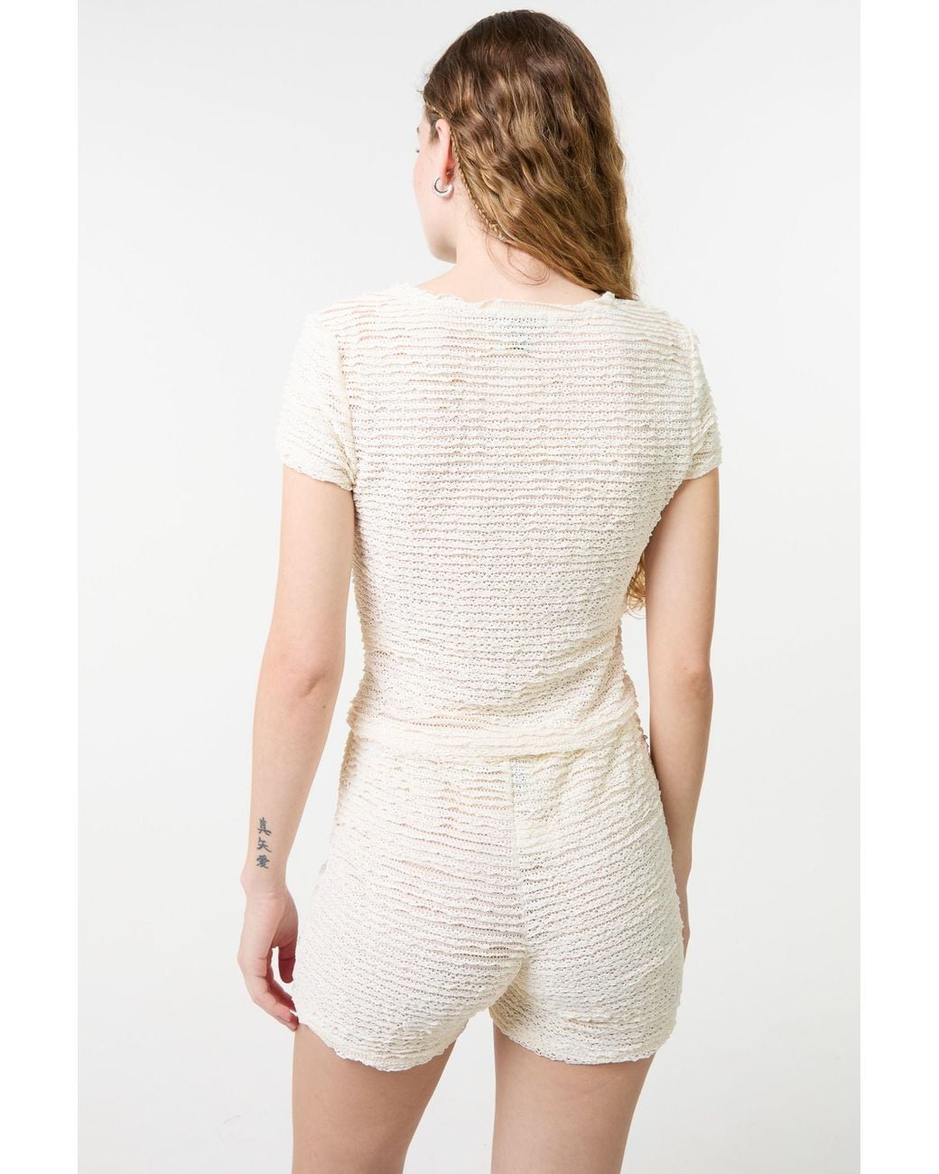 Pink Vanilla Black Textured Stretch Jersey Top