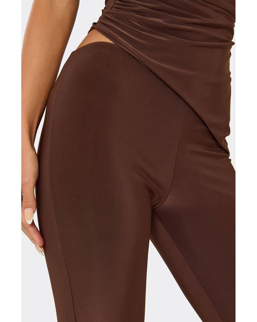 EGO Brown Capri Slinky Mid Rise Capri Trousers