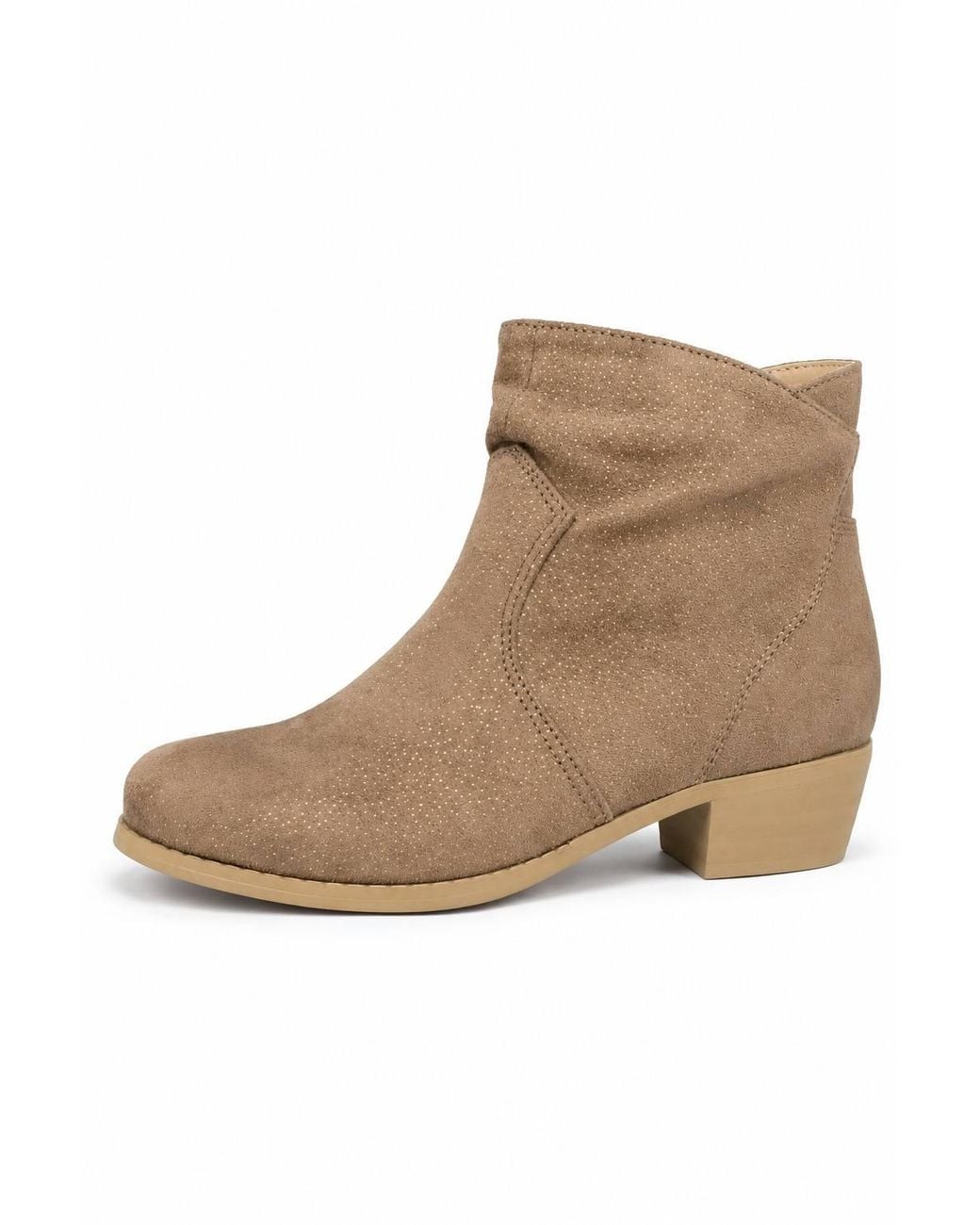 Spot on Natural Metallic Speckle Ankle Boot With Block Heel