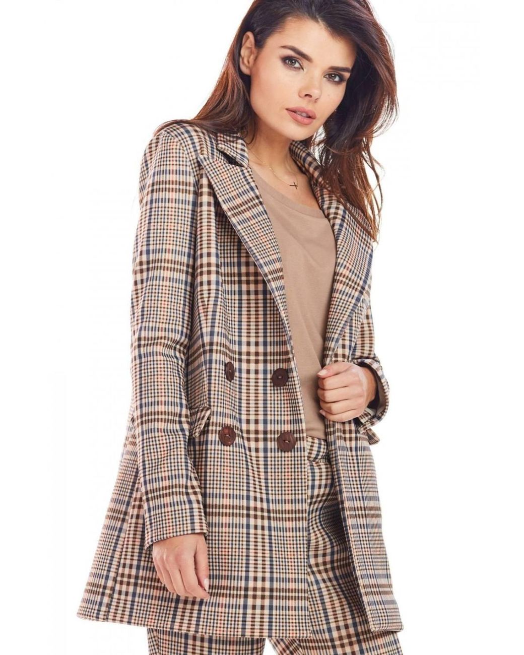 Love Lace Brown Everyday Relaxed Collared Blazer With Buttons