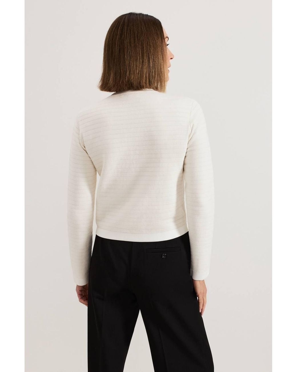 Phase Eight White Kelley Tailored Knit Cardigan