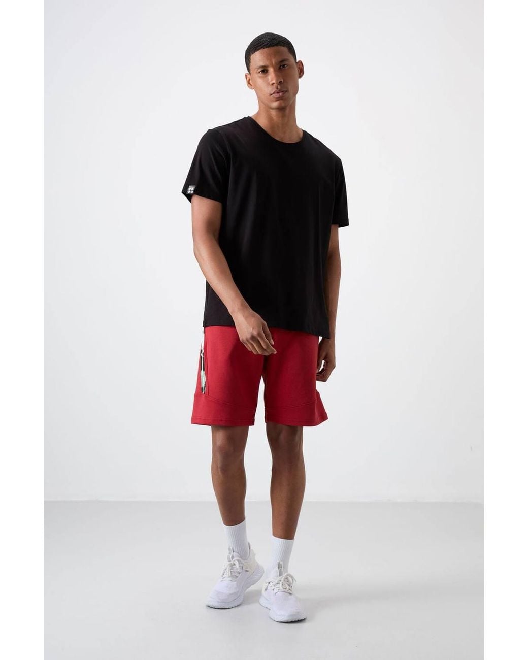 TOMMY LIFE Red Pull-On Sweat Shorts for men