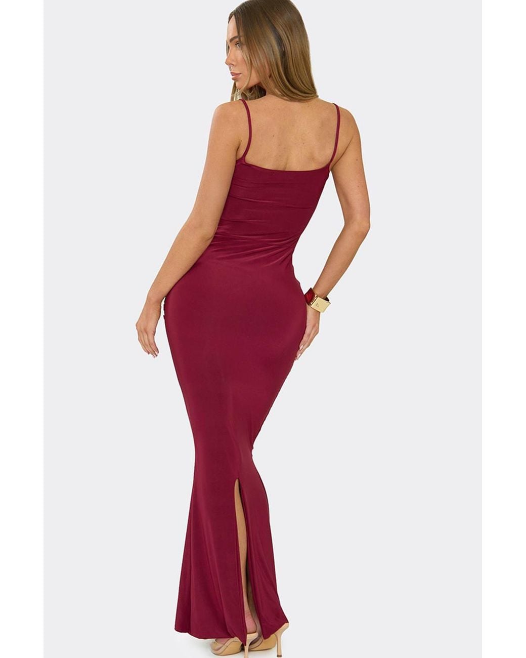 EGO Red Strappy Drape Maxi Dress