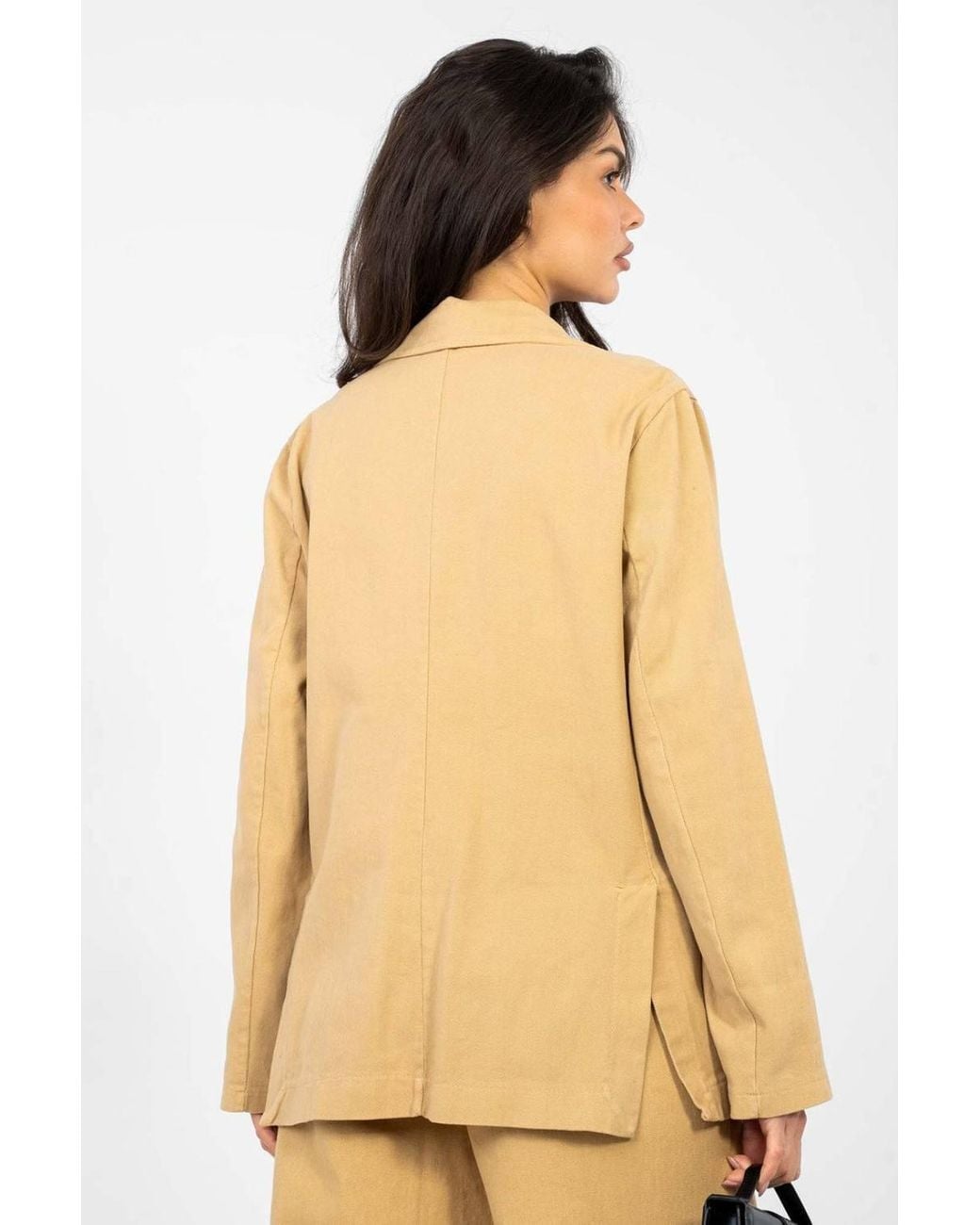 Love Lace Natural Unlined Cotton Denim Blazer