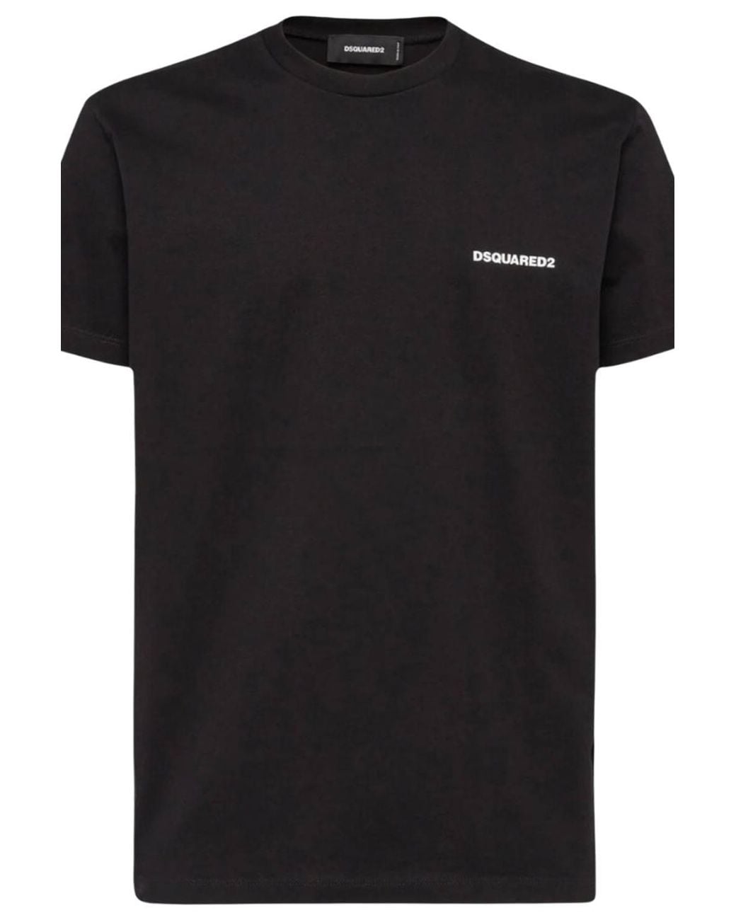 DSquared² Black Ceresio Map Short Sleeve Round T-Shirt for men