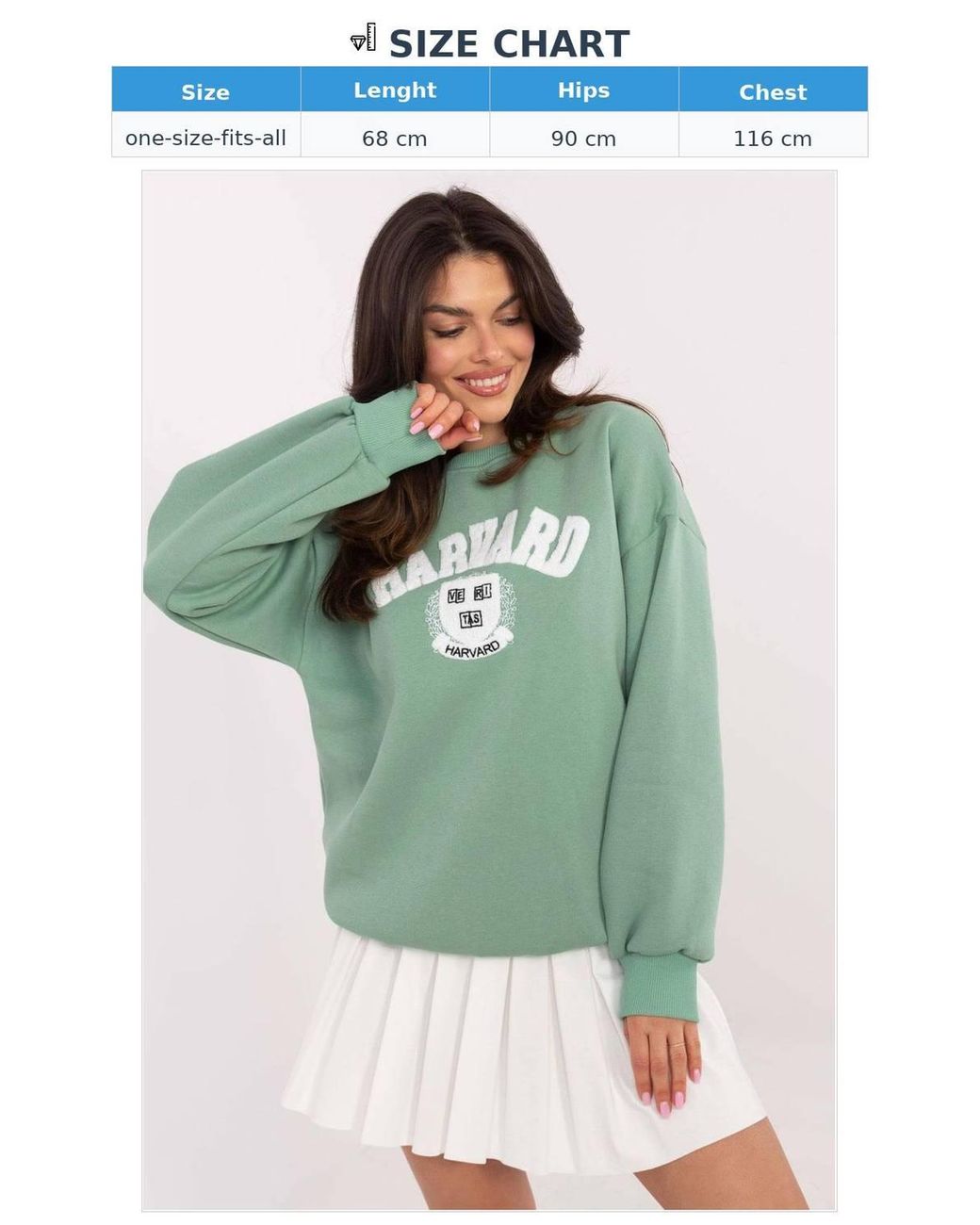 Love Lace Green Cotton Polyester Insulated Casual Sweatshirt Style 206614