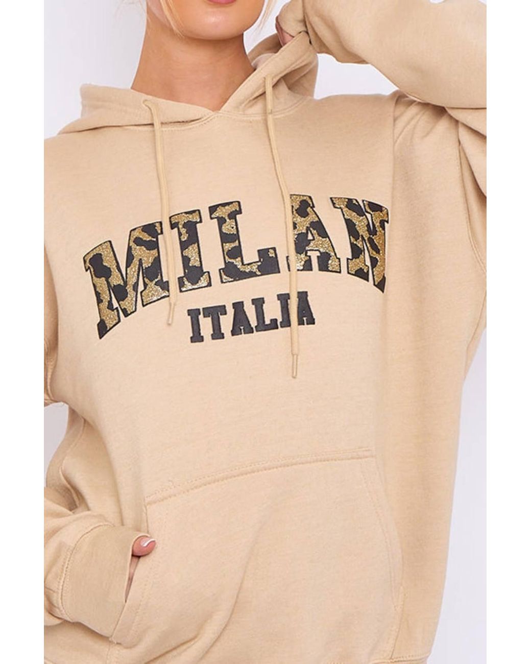 Stylewise Natural Milan Graphic Print Glitter Detail