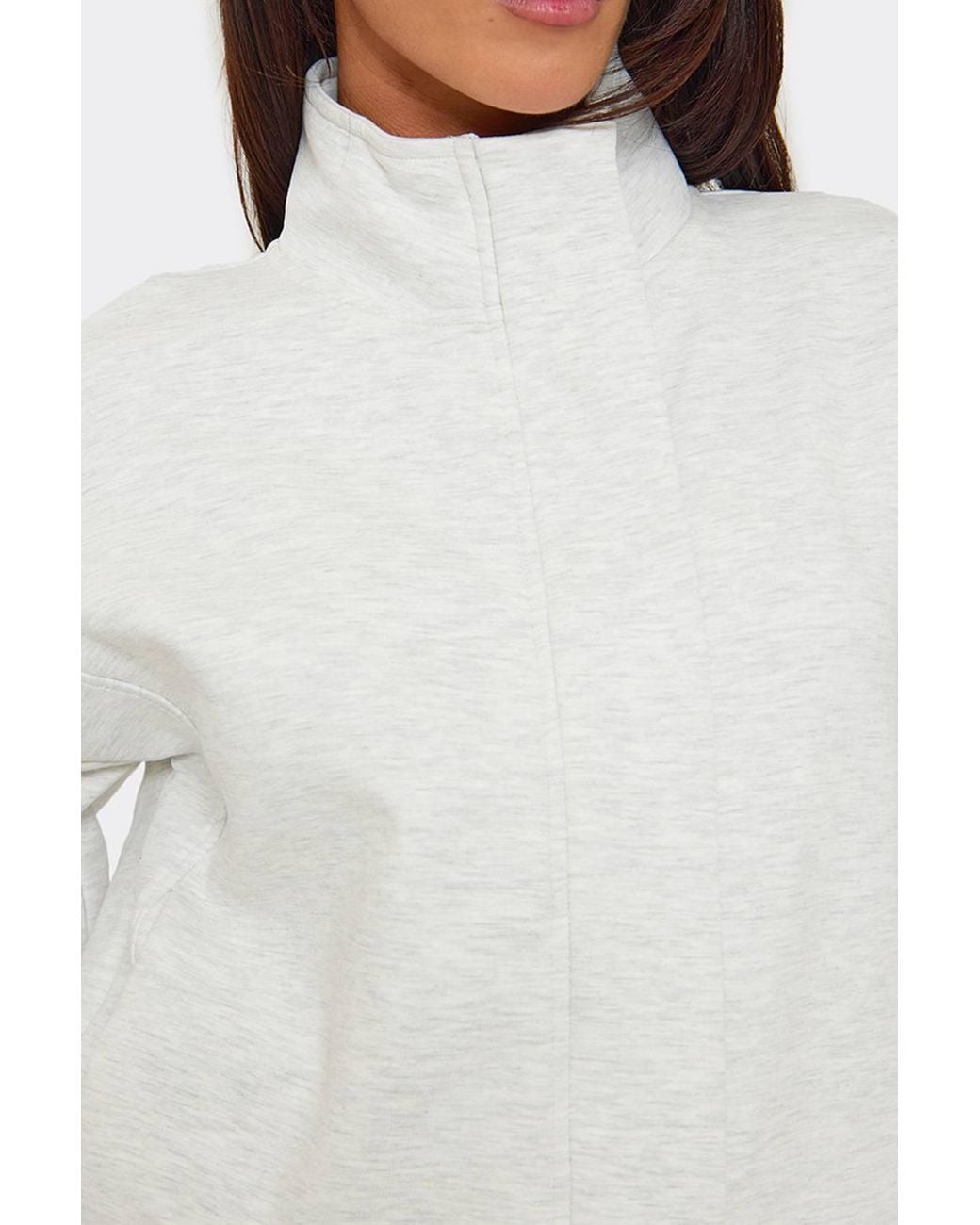 EGO White Long Sleeve High Neck Jacket