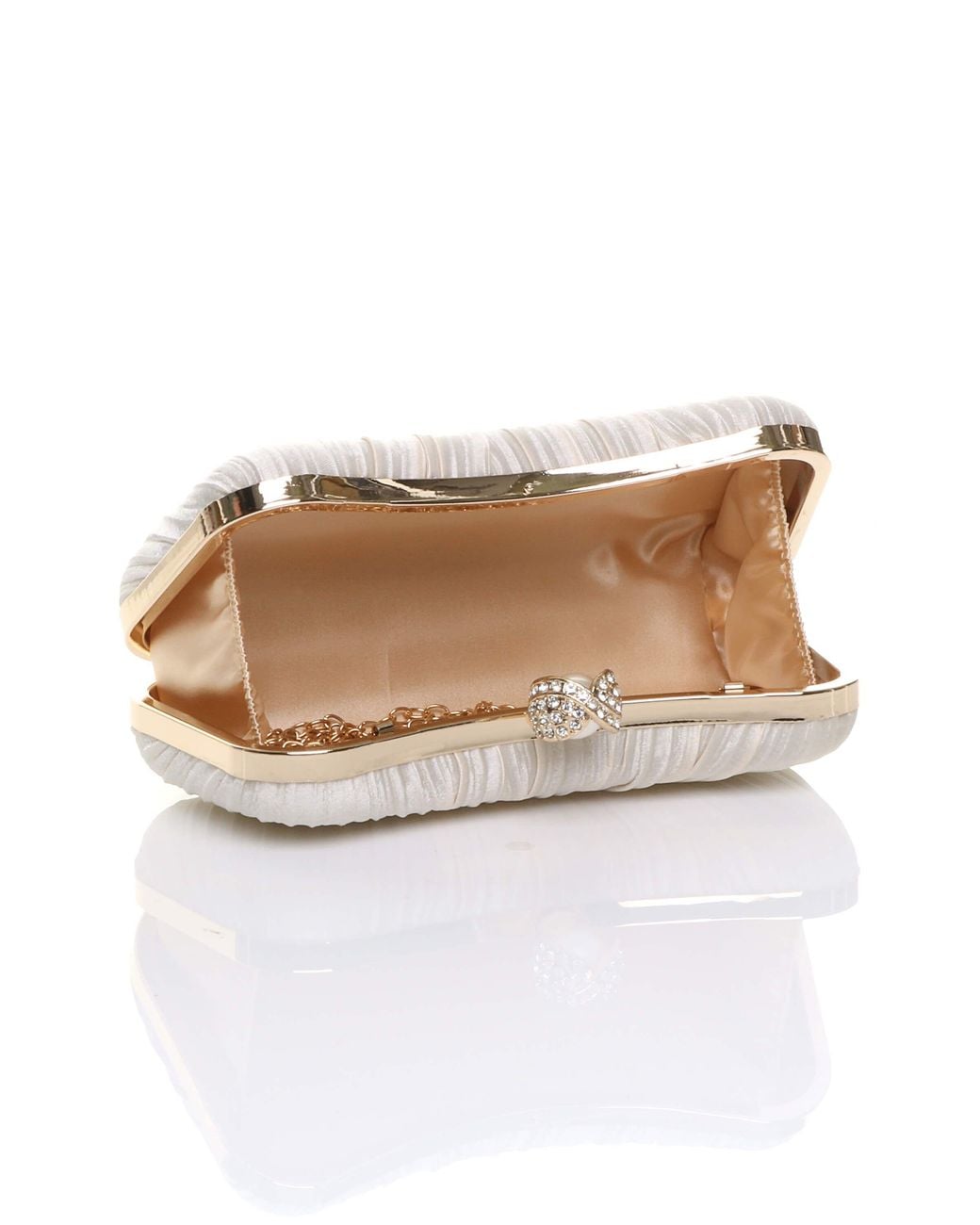 AJVANI Pink Evening Party Wedding Ruched Clutch Bag