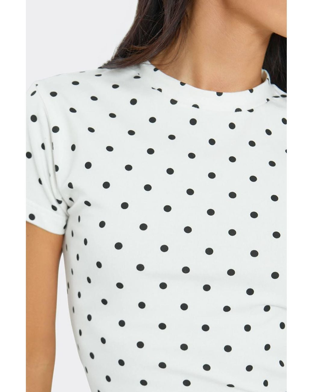 EGO Blue Fitted Short Sleeve Crew Neck Polka Dot T-Shirt