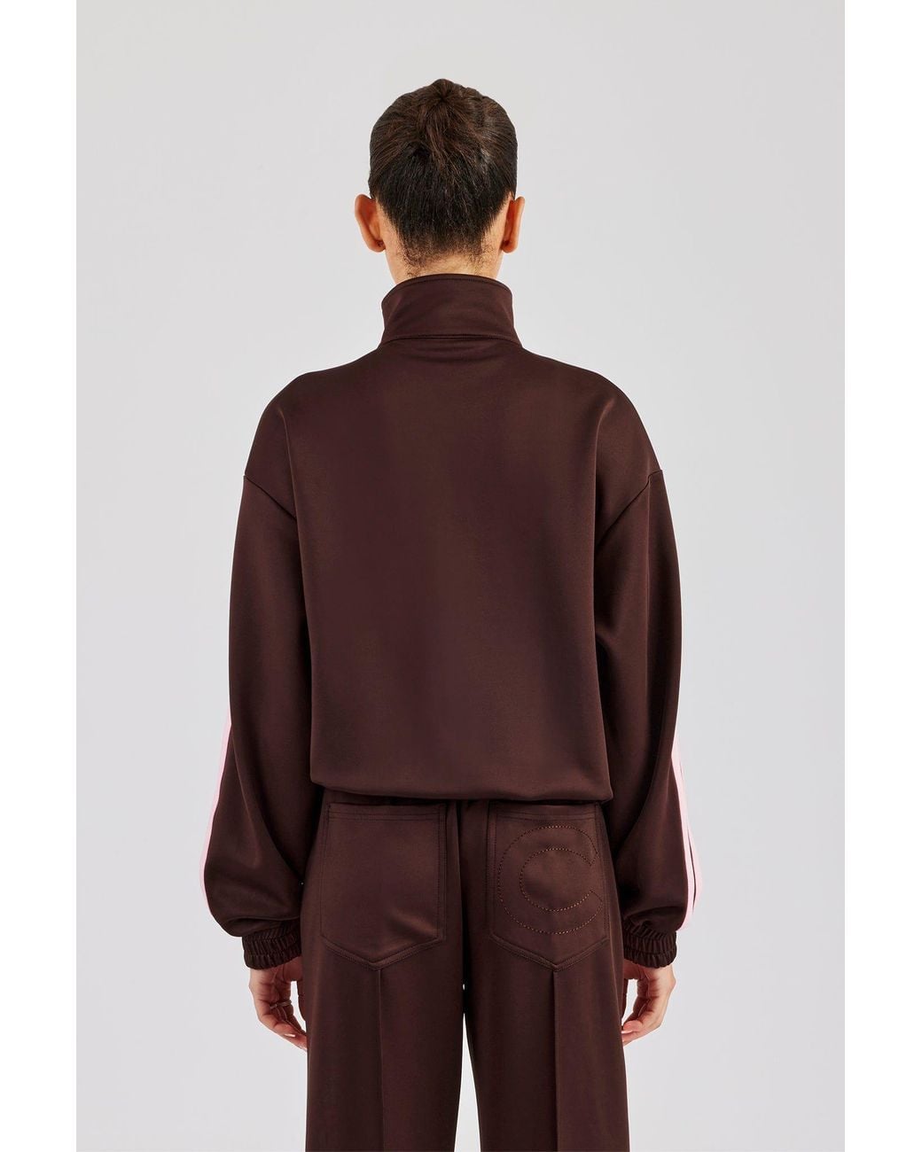 CERNUCCI Red Funnel Neck Taping Zip Through Track Jacket