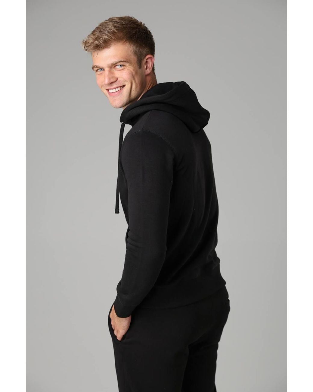 French Connection Black Cotton Blend Hoody for men