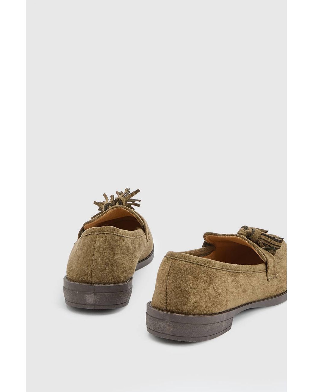Good for the Sole Blue Lola Faux Suede Flexi Sole Tassel Detail Loafers