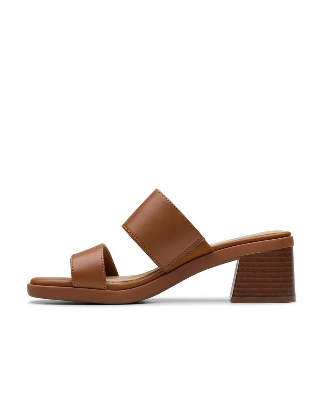 Clarks Brown Jaylan Dusk Tan Leather Heeled Sandals