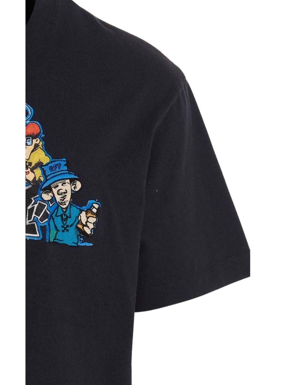 Off-White c/o Virgil Abloh Black Graff Pupp Over Skate Short Sleeve T-Shirt for men