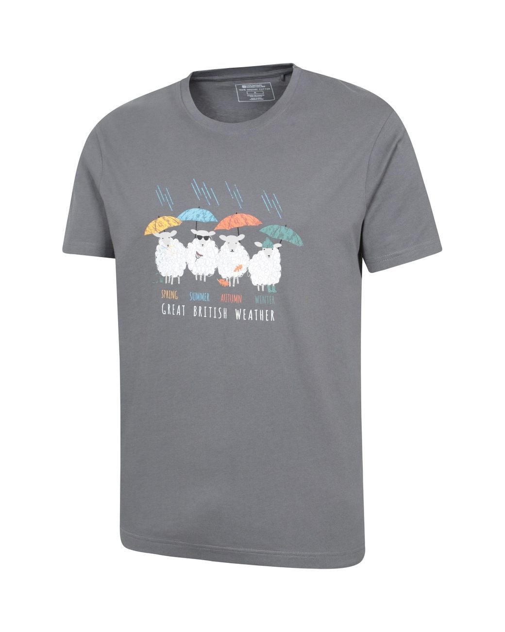 Mountain Warehouse Gray 'Great British Weather' Regular Fit Summer T-Shirt for men