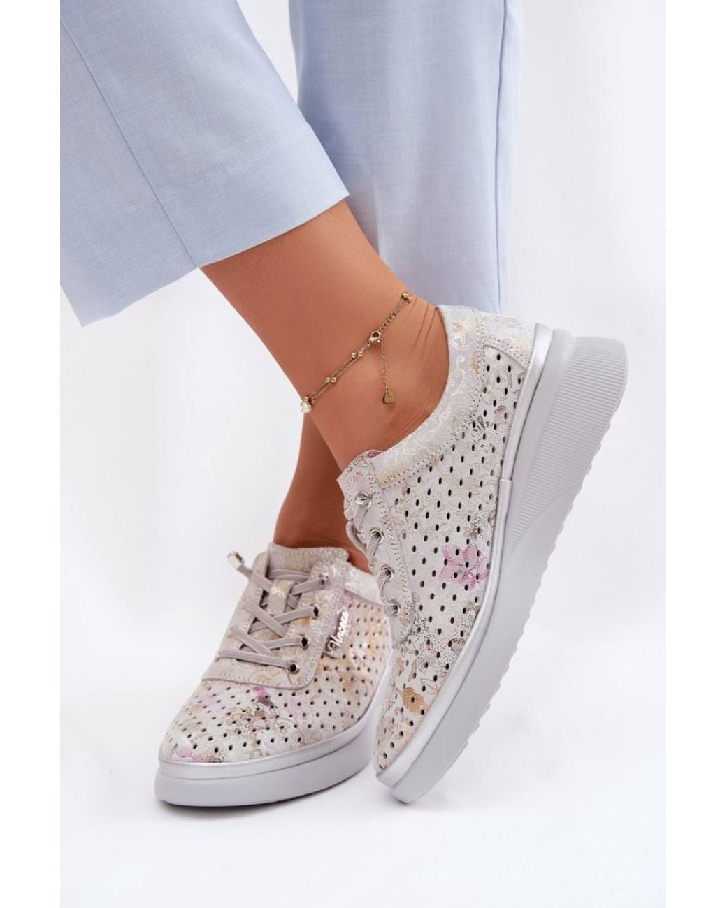 Love Lace White Platform Slip On Shoes For Everyday Comfort & Style Wear