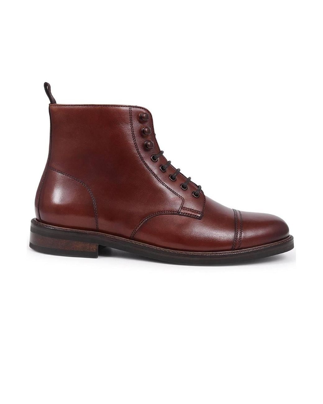 Jones Bootmaker Brown Finch Leather Lace-Up Boots for men