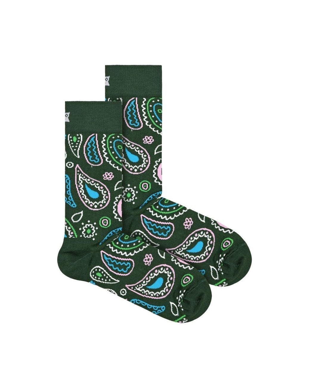 Happy Socks Green 1 Pack & Cotton Paisley Design Socks for men