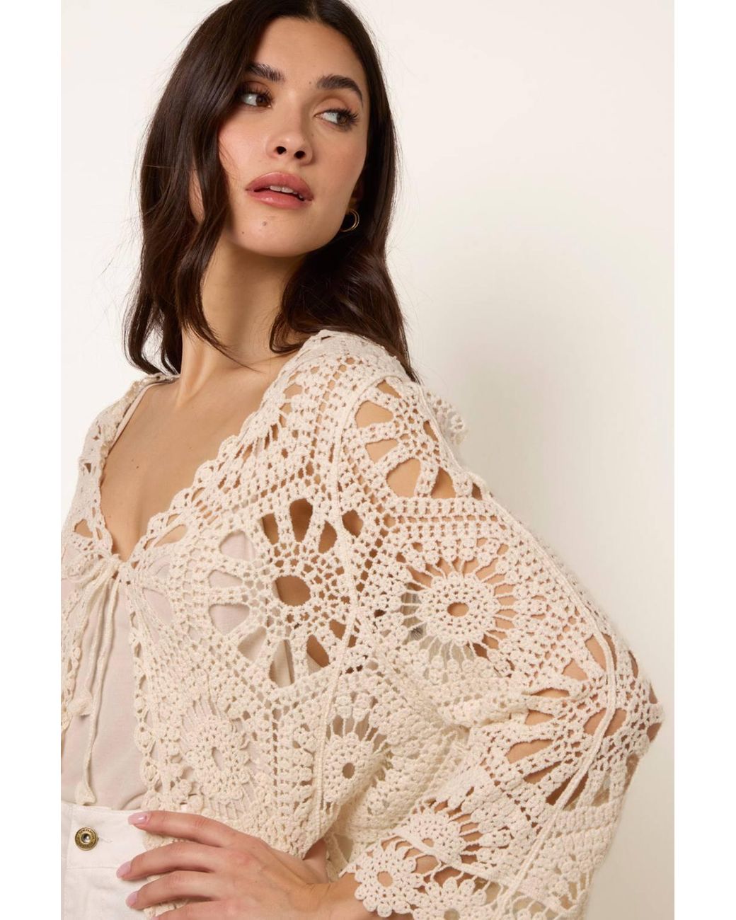Blue Vanilla Natural Long Sleeve V-Neck Cardigan