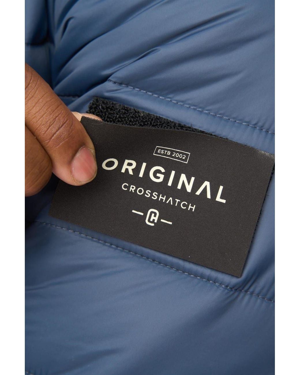 Crosshatch Blue Gattering Lightweight Hooded Quilted Puffer Jacket for men