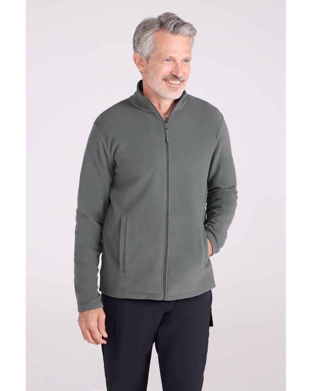 Mountain Warehouse Gray 'Raso' Warm Comfortable Full Zip Lightweight Outdoor Fleece Jumper for men