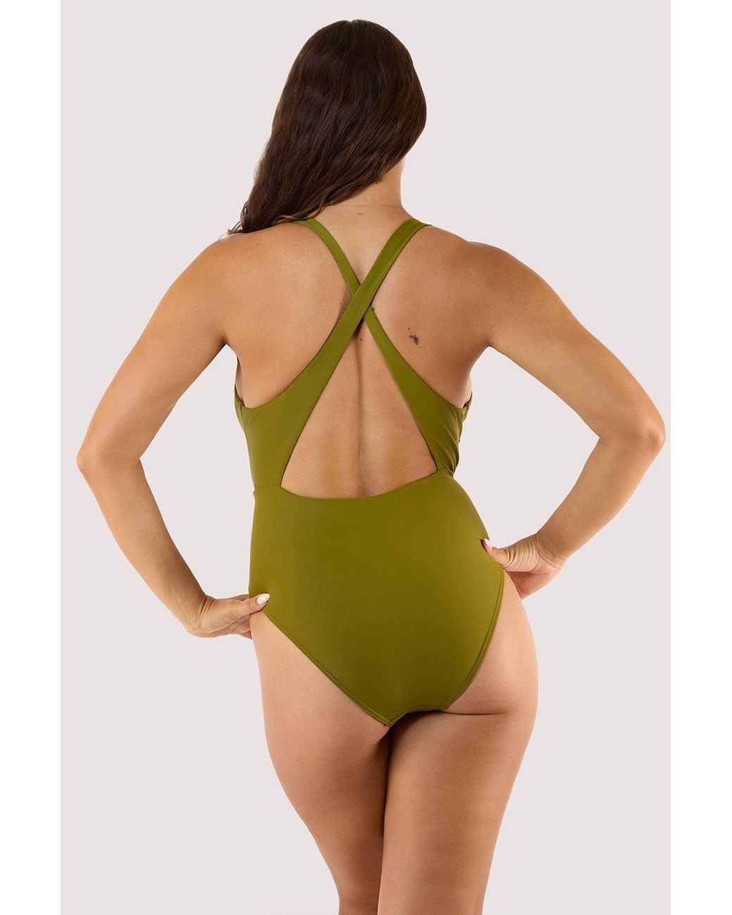 Wolf & Whistle Green Kalahari Plunge 'Swimsuit'