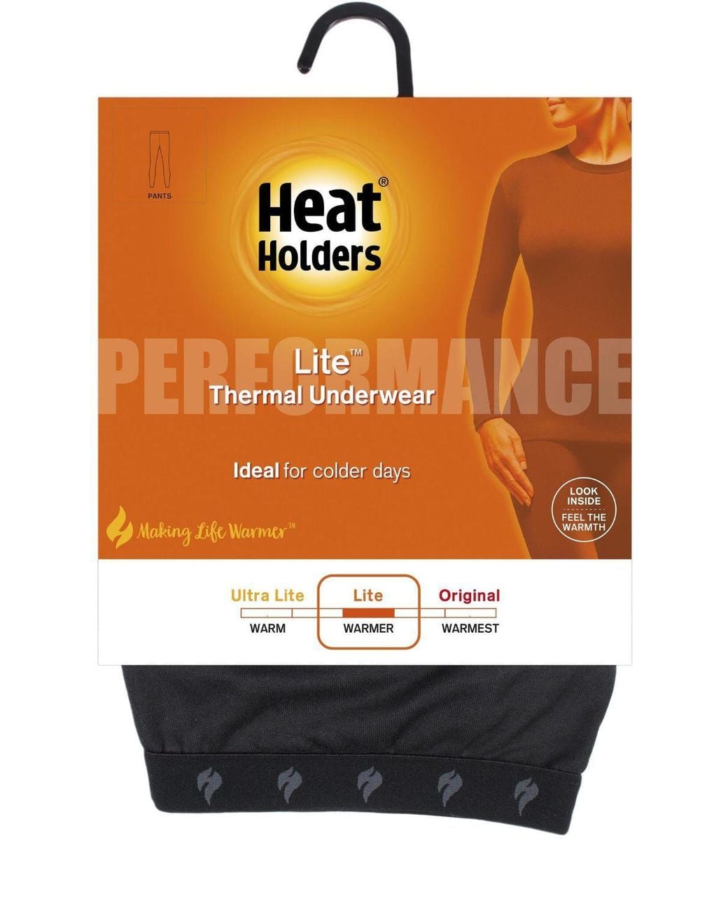 Heat Holders Black Fleece Lined Base Layer Thermal Long John Bottoms