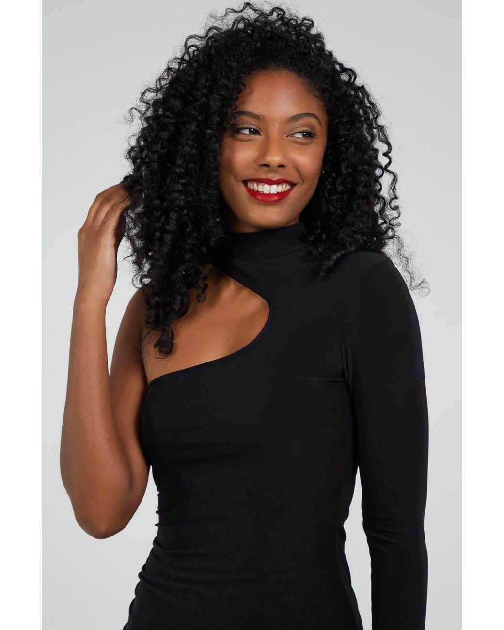 Pink Vanilla Black Cut Out Shoulder Mini Dress