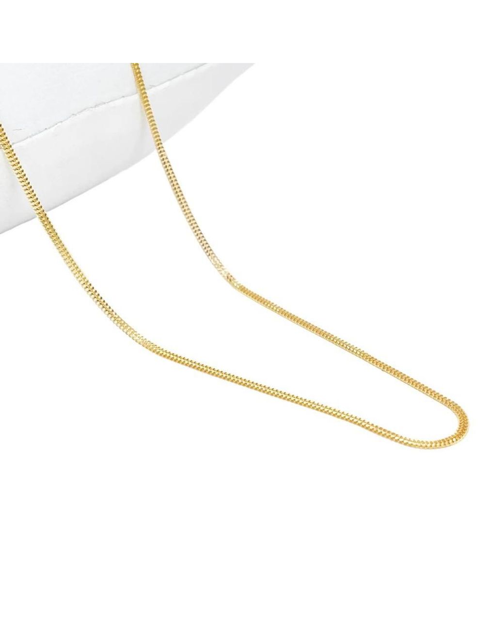Raina Jewels Metallic 22Ct Herringbone Chain Lightweight Flat Necklace 18" 1.3Mm Width