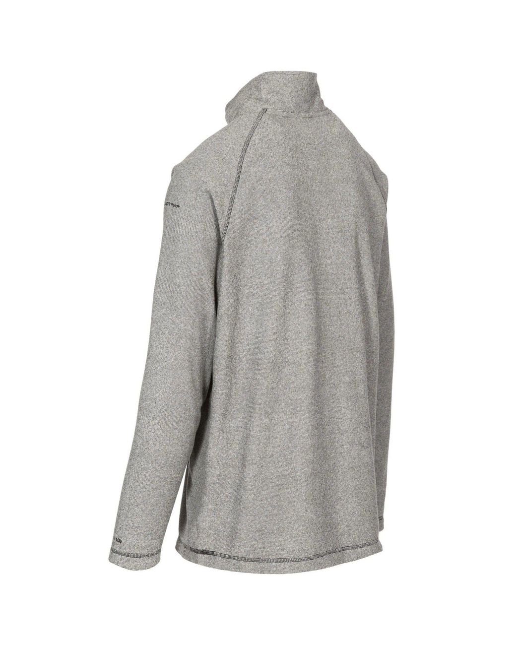 Trespass Gray Keynote Anti Pilling 1 4 Zip Fleece Top for men