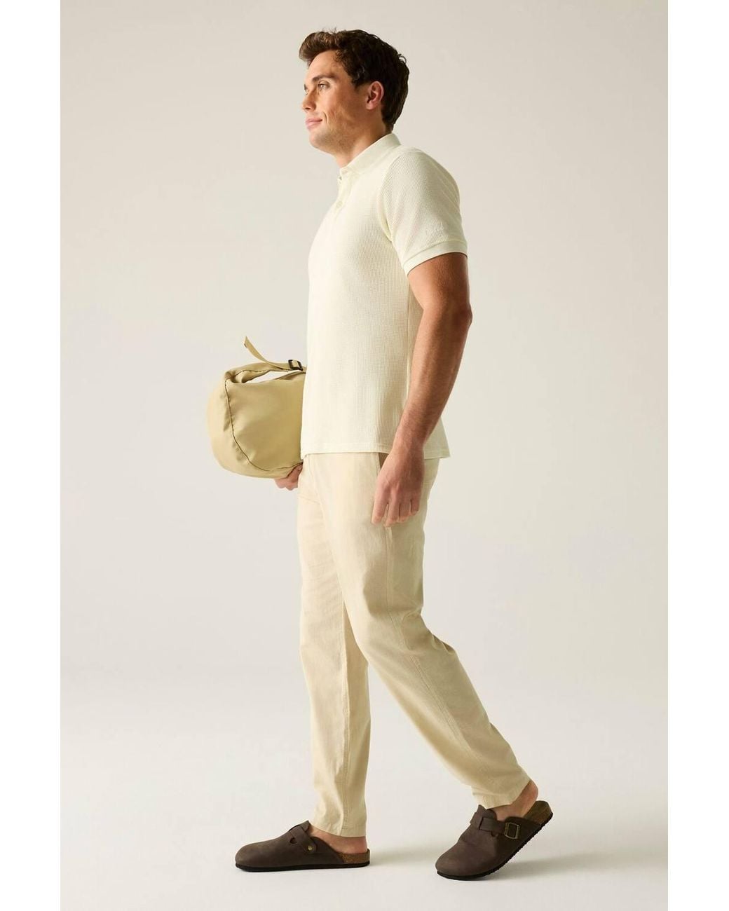 Regatta Natural Hadlin Cotton Linen Drawcord Trousers for men