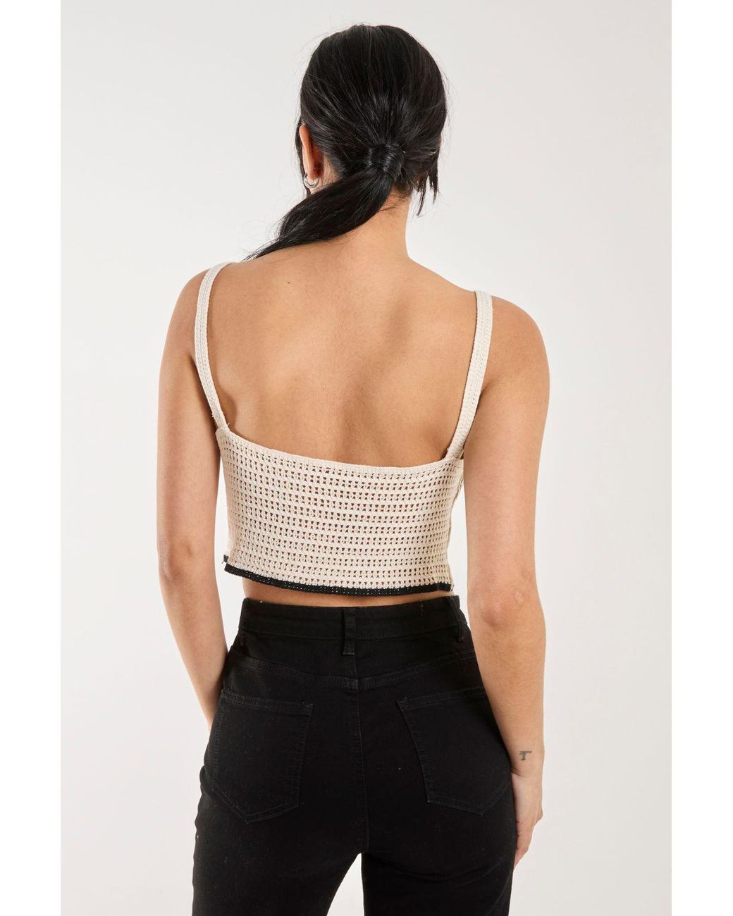 Pink Vanilla Natural Contrast Crochet Bralette