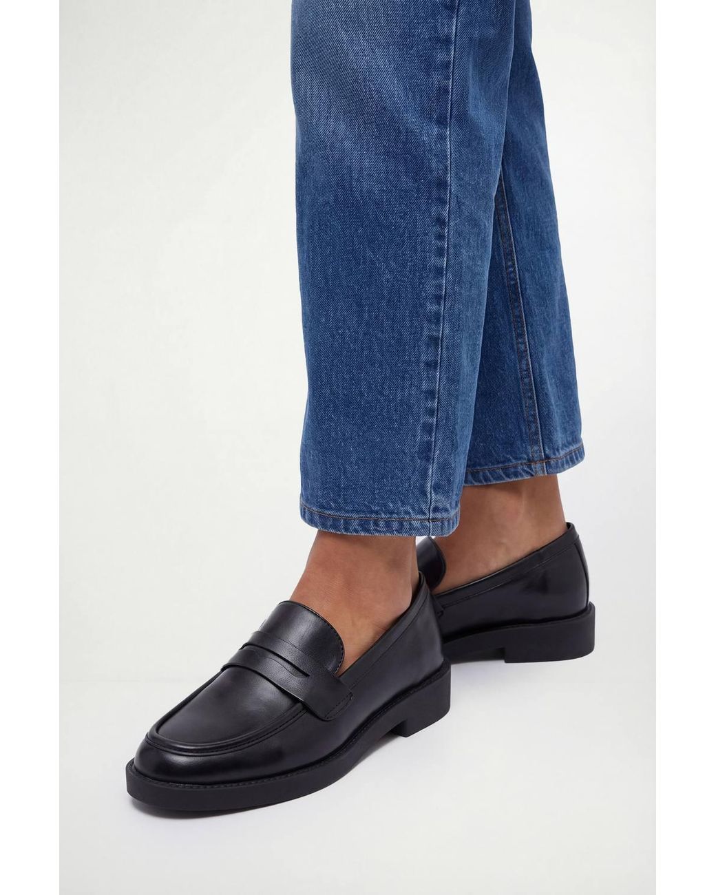 Wallis Blue Kayley Faux Leather Chunky Loafers