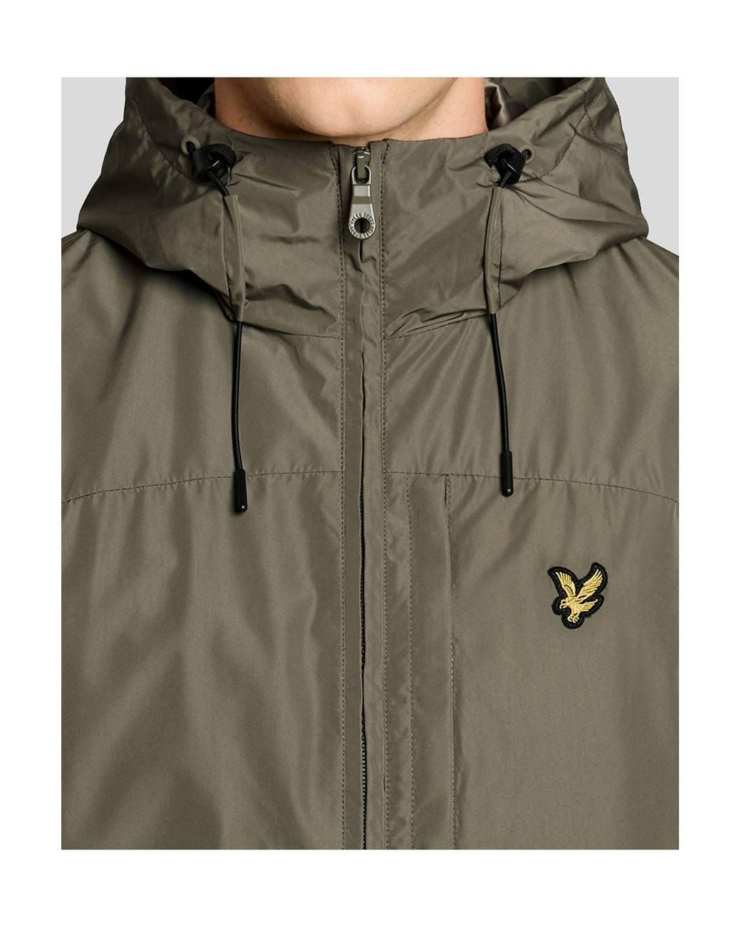 Lyle & Scott Green Lightweight Hooded Zip Through Jacket Ash for men