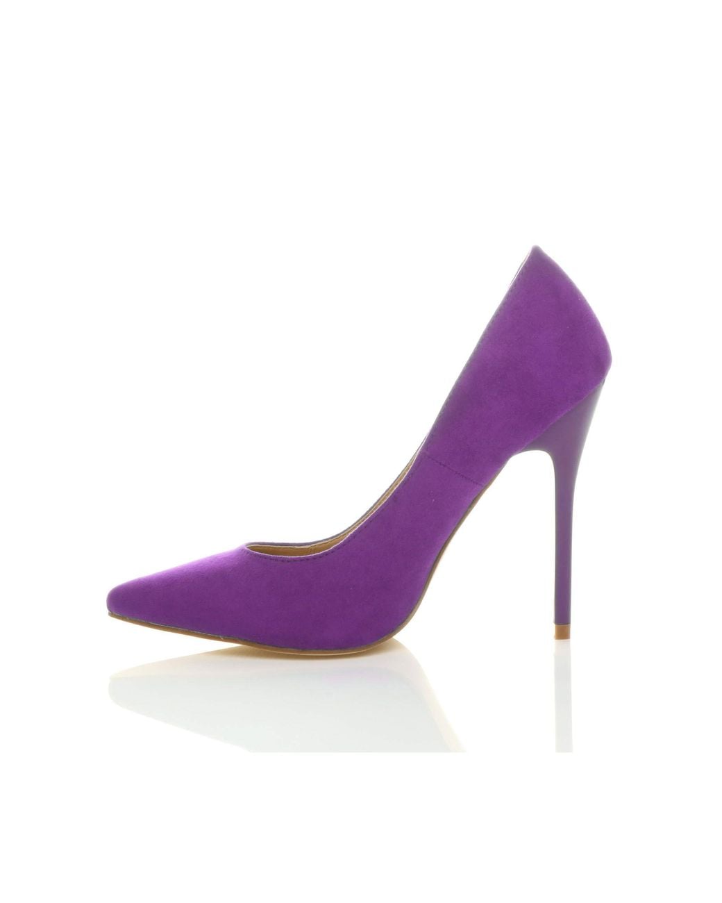 AJVANI Purple High Stiletto Heel Pointed Toe Court Shoes
