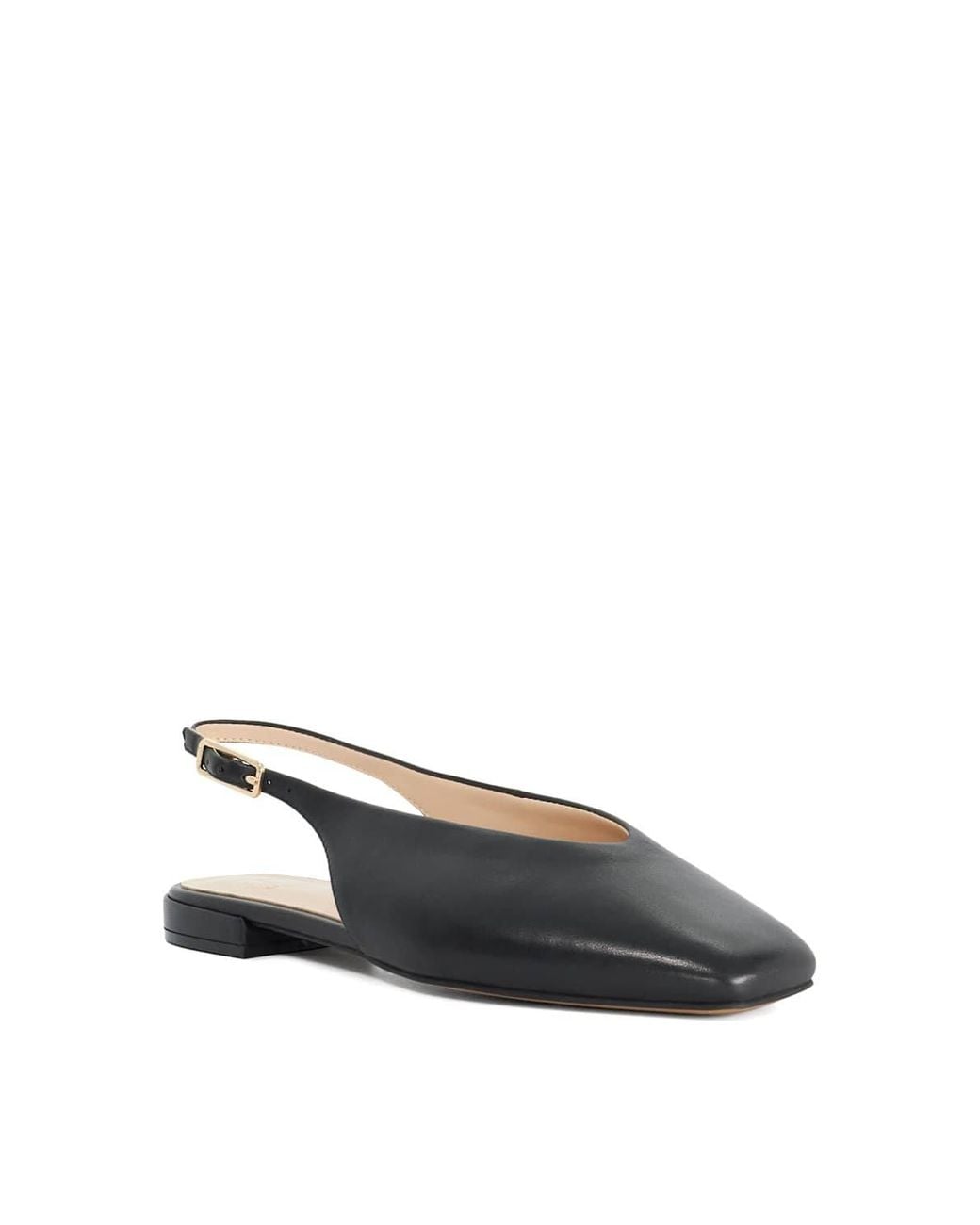 Dune Black 'Heartbeat' Leather Ballet Pumps