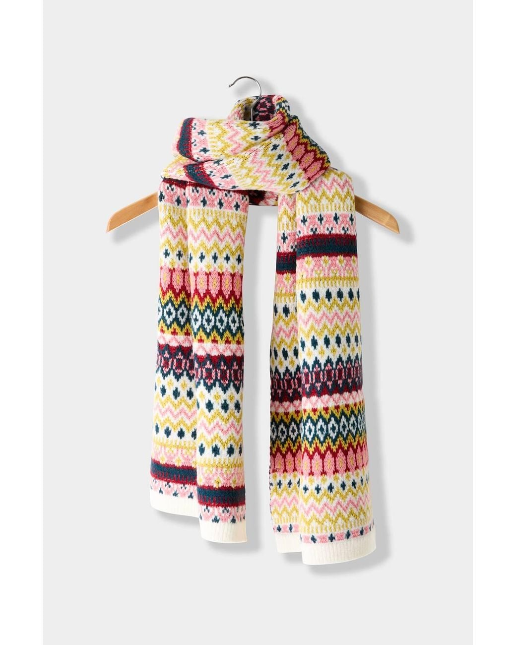 Joe Browns White Funky Fairisle Chunky Knit Scarf