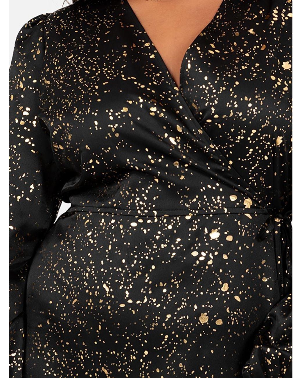 Lovedrobe Black Faux Wrap Midi Dress