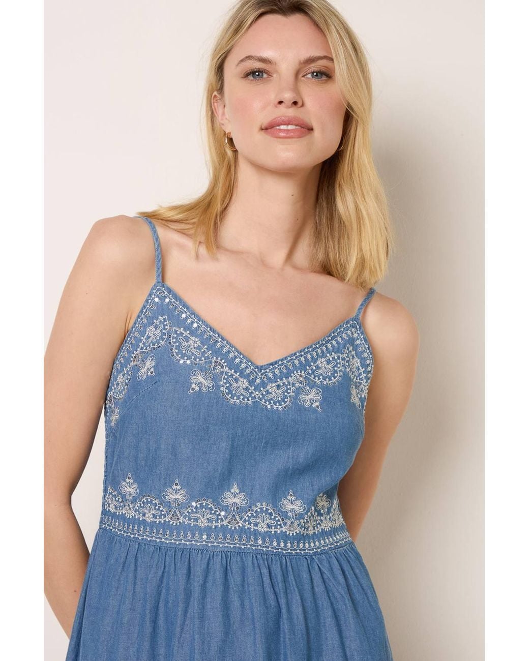 Blue Vanilla Blue Sleeveless V-Neck Maxi Dress