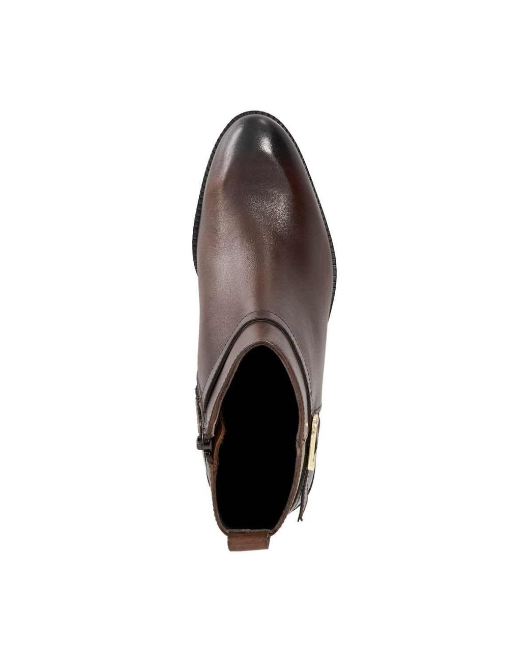 Dune Brown Wide Fit 'Pemma' Leather Ankle Boots