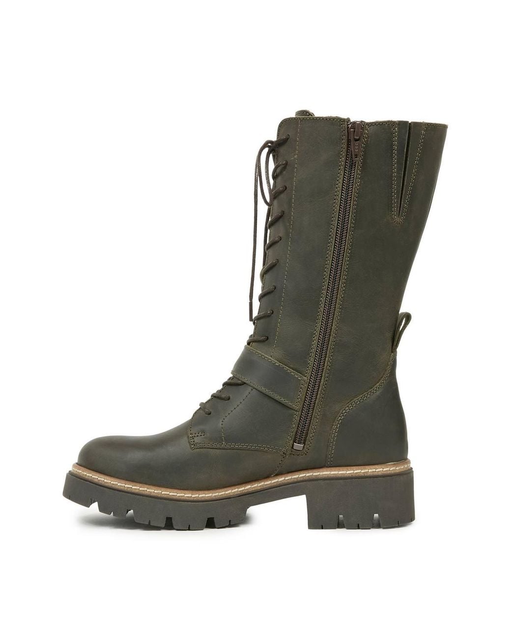 Celtic & Co. Green Strap Detail Mid Calf Boot