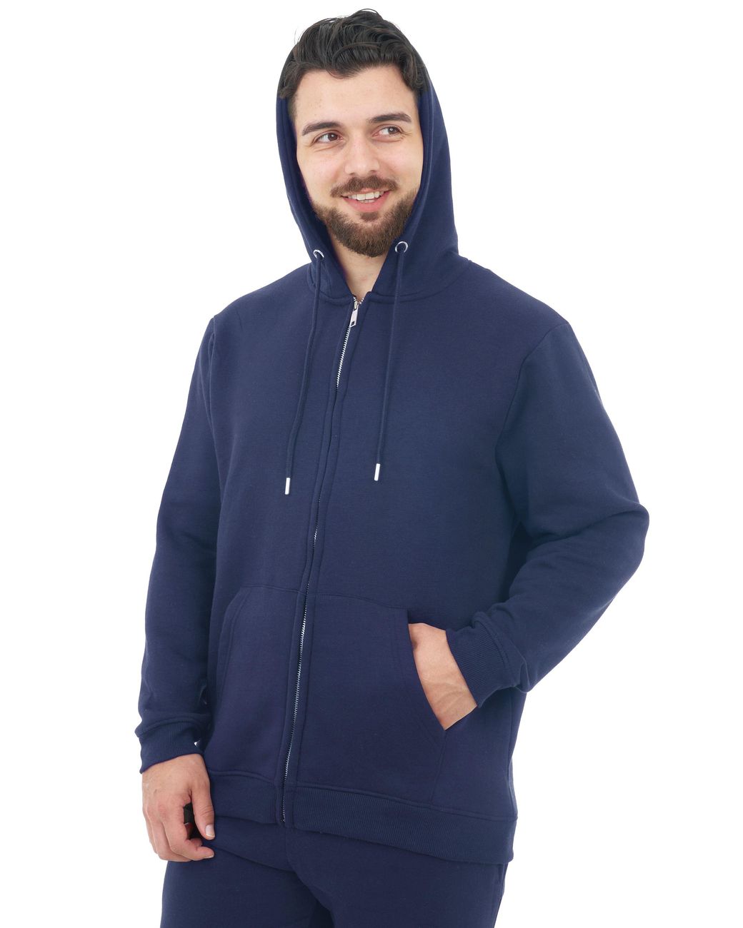 Smart Living Blue Zip-Up Hoodie for men