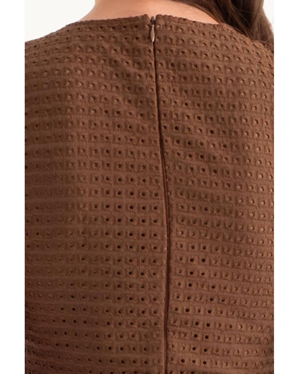 Hiccup Brown Round Neck Mini Casual Dress