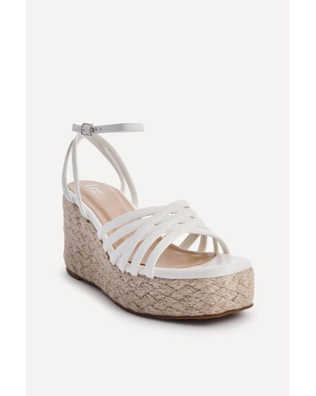 Linzi Natural Moment Faux Leather Wedge Sandals