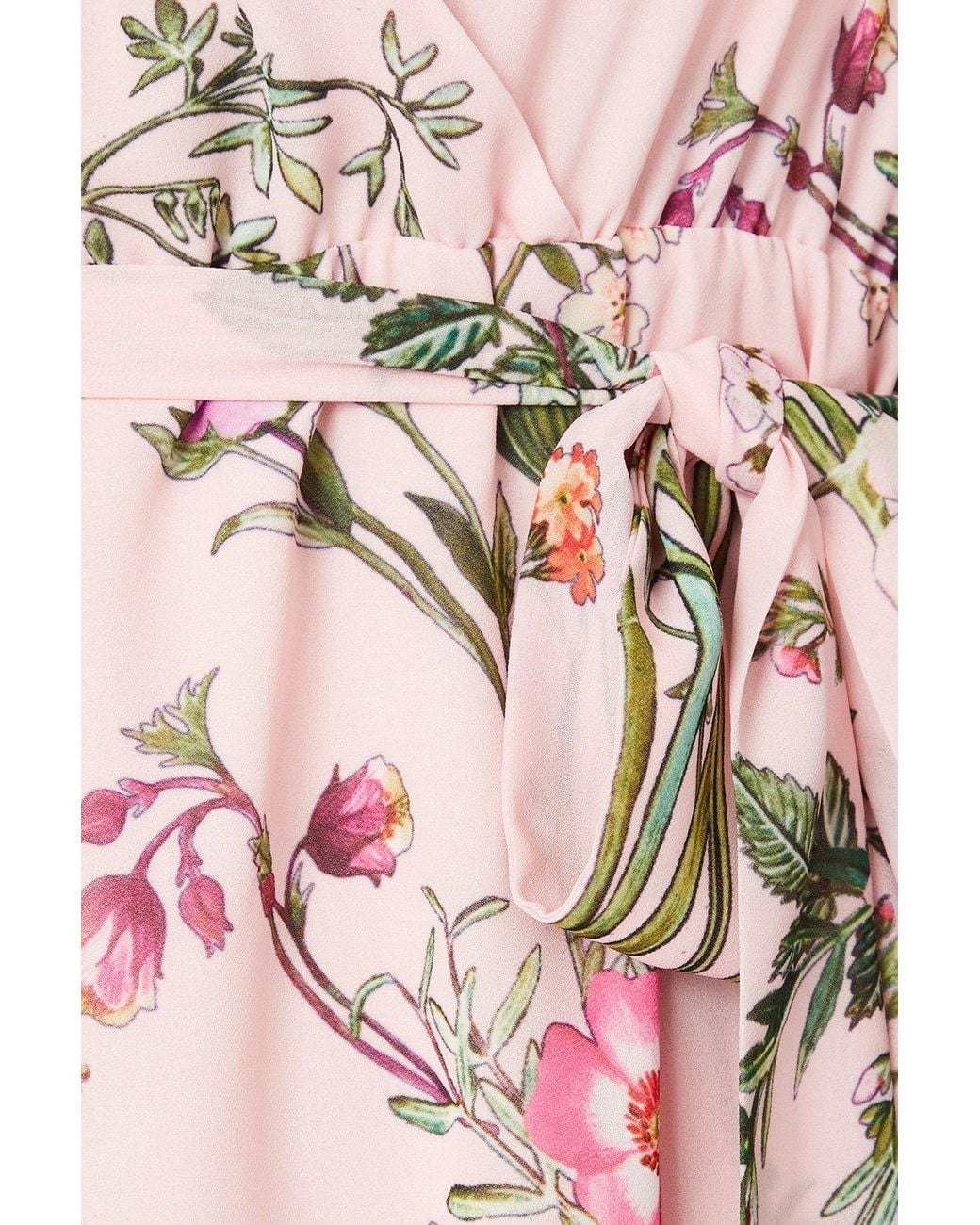 Wallis Pink Occasion Floral Print Ruffle Midi Dress