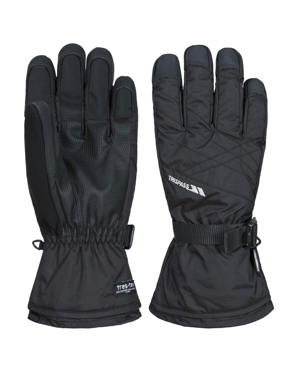Trespass Black Reunited Ii Ski Gloves for men