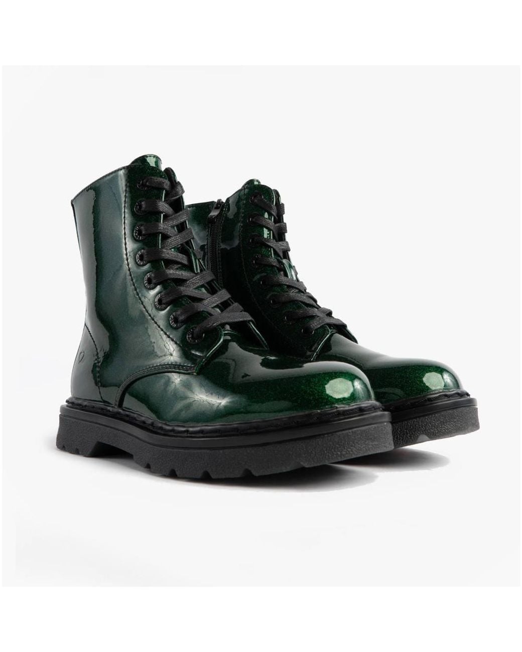 Heavenly Feet Green Justina2 Glitter Glitter Lace Up Ankle Ankle Boots
